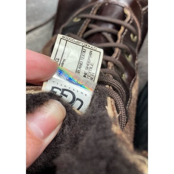 Ugg Australia leather butte shearling lined brown wool plaid snow boots - Picture 11 of 13